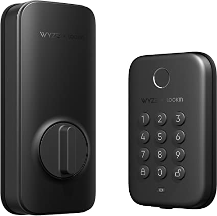 Wyze Lock Bolt, Fingerprint Keyless Entry Door Lock, Smart Bluetooth Deadbolt Replacement, Backlit Keypad, IPX5 Weatherproof, in-App History and Scheduled Access, Auto-Lock, BHMA, UL 20-Min Fire Rated