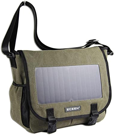 ECEEN Solar Powered Backpack with High Efficiency Solar Panel Bag Solar Charger Pack with Voltage Regulate Charging for iPhone, iPad, Samsung, Gopro Cameras etc. 5V Device