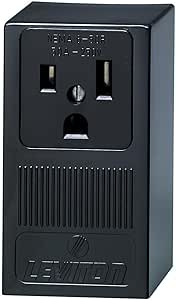 Leviton 5378 50 Amp, 250 Volt, Surface Mounting Receptacle, Straight Blade, Industrial Grade, Grounding, Black