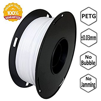 NovaMaker 3D Printer filament - White 1.75mm PETG Filament, PETG 1kg(2.2lbs), Dimensional Accuracy  /- 0.03mm