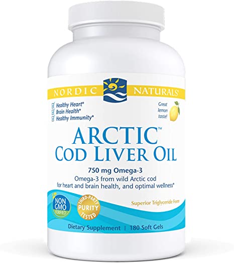 Arctic Cod Liver Oil 180 Softgels, Lemon, Pack of 180