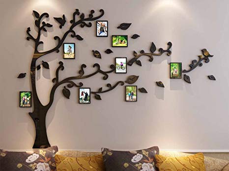 3d Picture Frames Tree Wall Murals for Living Room Bedroom Sofa Backdrop Tv Wall Background, Originality Stickers, Wall Decor Decal Sticker (50(H) x 70(W) inches)