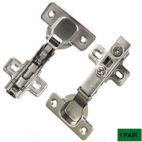 Probrico CHR093 105 Degree Soft Closing European Full Overlay Concealed Hinge With Mounting Plate,1 Pair