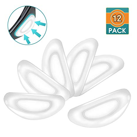 Eyeglasses Nose Pads,ANBICI Silicone Nose Pads for Sunglasses Eyeglasses Reading Glasses Adhesive Plastic Frames-12 Pairs