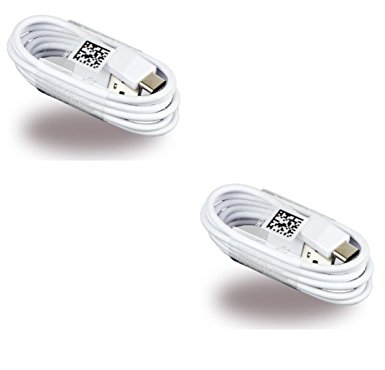 Two (2) OEM Samsung USB-C Data Charging Cables for Galaxy S8/S8  - White EP-DN930CWE- Bulk Packaging