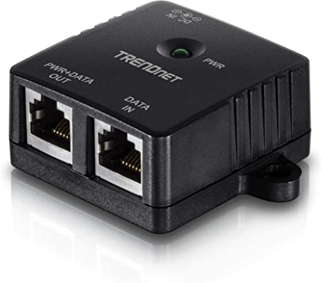 TRENDnet Gigabit Power Over Ethernet Injector, Full Duplex Gigabit Speeds, 1 x Gigabit Ethernet Port, 1 x PoE Gigabit Ethernet Port, Network Devices Up To 100M (328 ft), 15.4W, Black, TPE-113GI