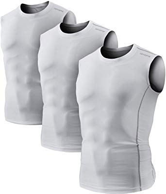 DEVOPS Men's 2~3 Pack Cool Dry Athletic Compression Baselayer Workout Sleeveless Shirts