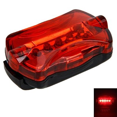 Dragonpad High Intensity Red 5 LED Bike - Bicycle - Cycling Flashing Rear Safety Tail Light with 6 Modes