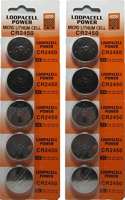 Loopacell 2450 3V Lithium Battery x 10 Batteries