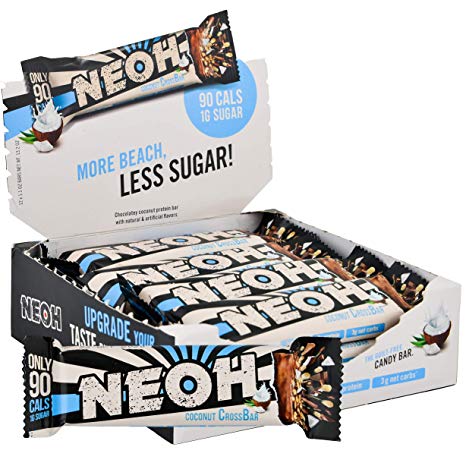 NEOH Coconut Protein & Candy Bar - Low Carb Keto Snack (Moderate Keto Lifestyle) Low Sugar (1g), 90 Calories, 8g Protein (12-Pack)