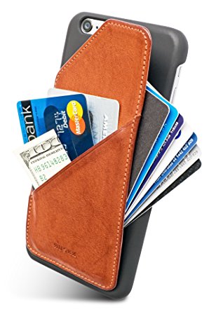 [iPhone 6 Plus/6S Plus] Leather Wallet Case - Slim Card Holder for Up to 8 Cards and Cash - Quickdraw by HUSKK - Tan [QDPH6PTR]