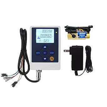 DIGITEN Water Flow Control LCD Display G1/2"Thread Water Flow Hall Sensor Flowmeter with Temperature Sensor