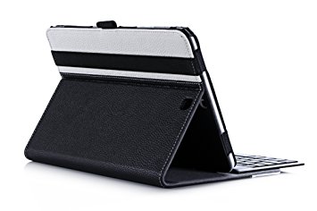 ProCase Samsung Galaxy Tab S2 9.7 Keyboard Case - Premium Muti-angle Stand Folio Cover Case with Slim Magnetically Detachable Bluetooth Keyboard (4mm) for 9.7 inch Galaxy Tab S2 (SM-T810)(Black/White)