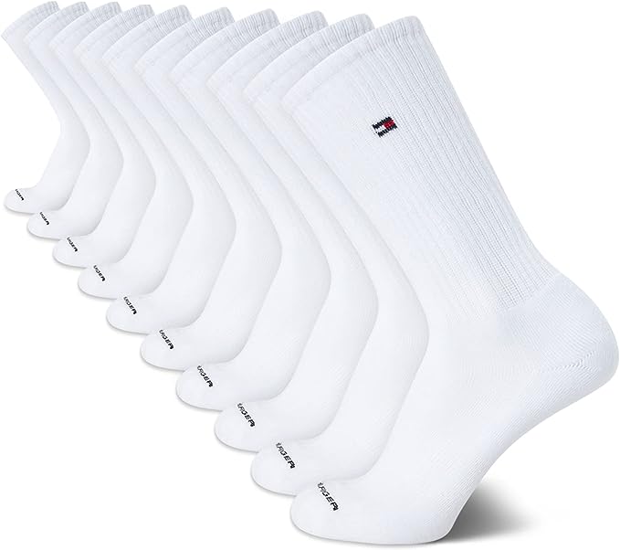 Tommy Hilfiger Men's Athletic Socks - Cushioned Crew Socks (10 Pack)