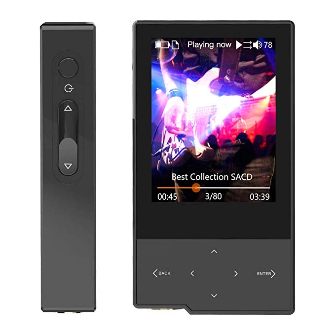 HIDIZS AP60 Ⅱ Bluetooth MP3 Player Digital Audio Player HiFi Lossless Music Player Hi-Res Audio Player with SD Card Slot,Support Up to 256GB (Black)