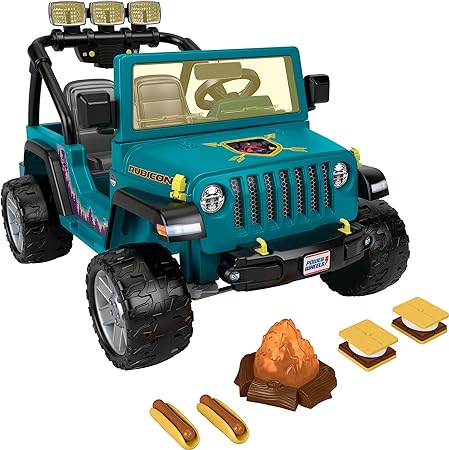 Power Wheels Camping Jeep Wrangler Ride-On Toy with Pretend Food, Camping Gear & Lights, Preschool Toy, Seats 2, Ages 3  Years