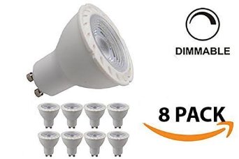 8 Pack- MR16 Dimmable GU10 LED 6W 6000K Daylight Light Bulbs 40W Halogen Bulb Equivalent 400lm 45 Degree Beam Angles Perfect Standard Daylight Beam Angle Recessed LightingTrack Lighting