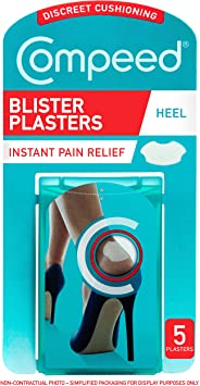 Compeed High Heel Blister Plasters, 5 Hydrocolloid Plasters, Foot Treatment, Heal Fast, Ultimate Discretion, Dimensions: 4.2 cm x 6.8 cm