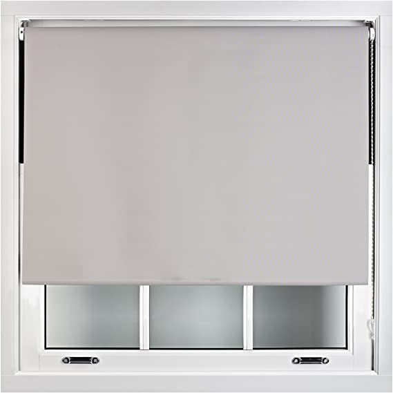 FURNISHED Blackout Roller Blind in Different Colours & Sizes - Trimmable - Grey 90cm x 165cm