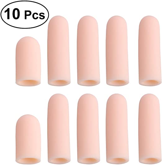SUPVOX Gel Finger Protector Finger Caps Silicone Finger Cover Cots for Trigger Finger Cracking Finger Arthritis Finger Callus Other Finger Pain Relief 10PCS
