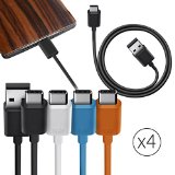 Orzly Multi-Colour Value Pack of USB 20 Type C USB-C to Type A USB-A Cables 1M for use with OnePlus 2 Nokia N1 Tablet Lenovo Zuk Z1 and Other Type-C Supported Smartphones and Tablets