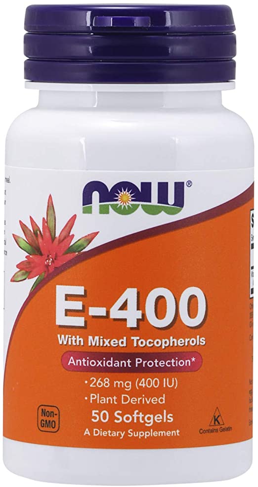 NOW Supplements, Vitamin E-400 IU Mixed Tocopherols, Antioxidant Protection*, 50 Softgels