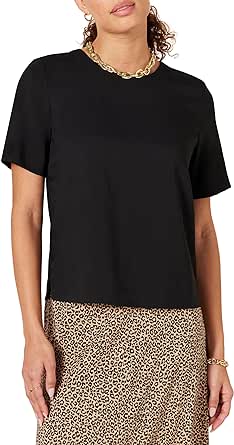 Amazon Essentials Women's Regular-Fit Georgette Short Sleeve Top