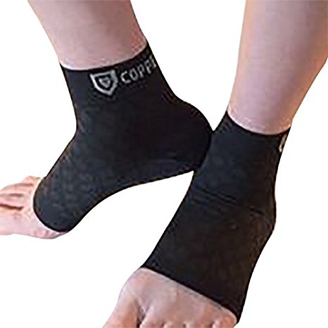 Copper Shield Plantar Fasciitis Copper Lined Ankle Socks and Sleeves,Extra Protection and Healing For Men/Women, Compression Support For Foot,Heel,Ankle,Arch, circulation   more