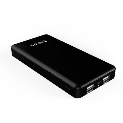 External Battery Kinps14000mAh Power Bank Fast Portable Charger with Dual USB Output- Smart Technology Compatible with Apple and Android Devices Black- 14000mAh