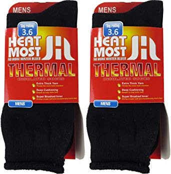 DEBRA WEITZNER Mens Thermal Socks – 2 Pair Insulated Heated Socks – Boot Socks For Extreme Temperatures