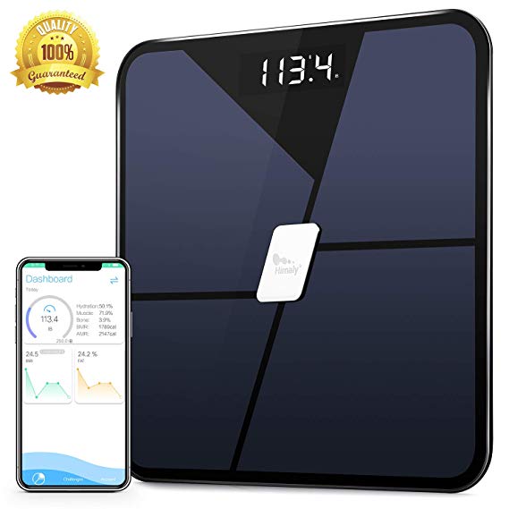 Himaly Digital Bathroom Scales, Bluetooth Body Fat Scale, High Precision Measuring for BMI, Smart Scale of Body Composition Analyzer with Smart APP for Fitness Tracking, 180kg/400lb