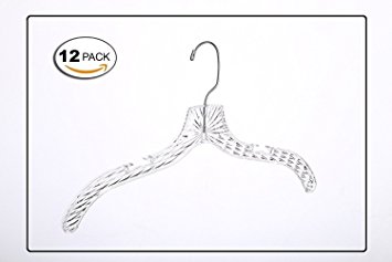 Quality Heavy Duty 17" Clear Crystal Plastic Hangers - 12 Pack (Crystal Suit Hangers - 12 Pack)