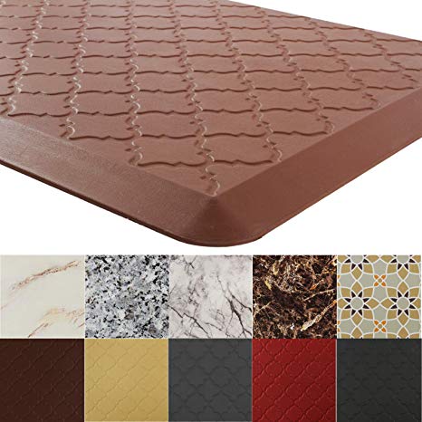 Anti-Fatigue Standing Desk Mat 48 x 20 Inch Kitchen Mat and Rugs Thick 3/4" Cushioned Ergonomically Engineered Comfort Floor Mat, Brown