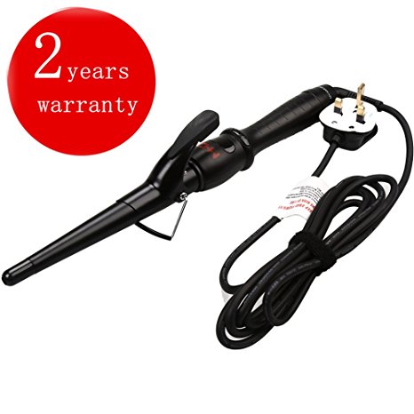 MHD Hair Curler Ceramic Curling Wand Silk Curling Tong 19-25MM Hair Styler Tong Auto Shut off 2.65M Cable UK Plug