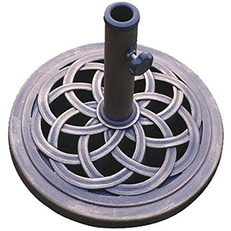 D C America UBP18181-BR 18-Inch Cast Stone Umbrella Base, Made from Rust Free Composite Materials, Bronze Powder Coated Finish