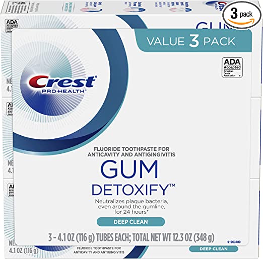 Crest Toothpaste Gum Detoxify Deep Clean, 4.1oz (Pack of 3)