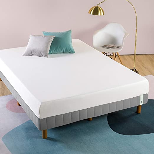 Zinus 11 Inch Quick Snap Standing Mattress Foundation/Low profile Platform Bed/No Box Spring needed, Gray, Twin