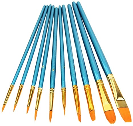 HOSL Paint Brush Set Acrylic 10pcs Professional Paint Brushes Artist for Watercolor Oil Acrylic Painting