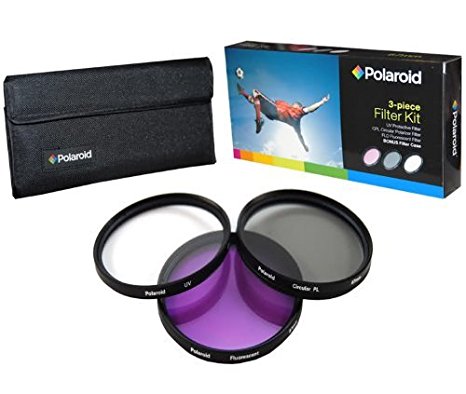 Polaroid PL-3FIL40.5 Optics 40.5mm 3 Piece Filter Set (UV, CPL, FLD) (Black)