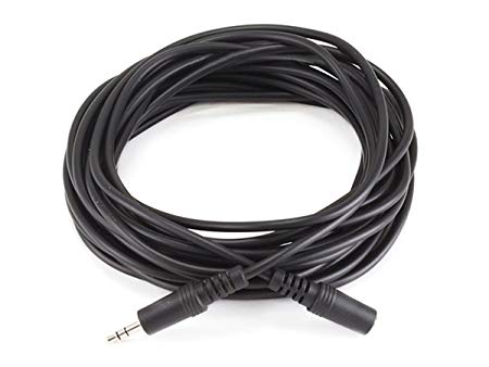 Monoprice 100650 25-Feet 3.5mm Stereo Plug/Jack M/F Cable, Black (Discontinued by Manufacturer)