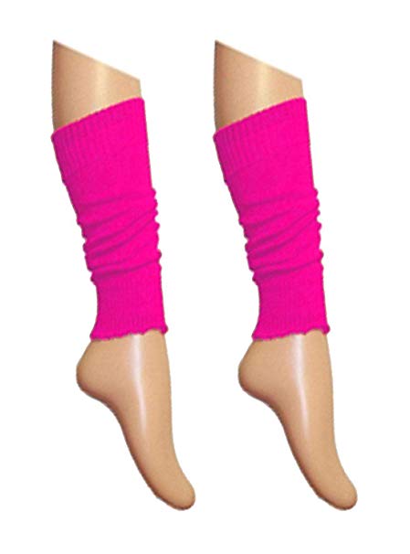 Ladies & Girls Bright Fluorescent Neon Stretch Fit Comfort Ankle Leg Warmers
