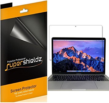 [3-Pack] Apple MacBook Pro 13 inch (2016 Model Only) with Touch Bar / Retina Display Screen Protector, Supershieldz Anti-Bubble High Definition Clear Shield   Lifetime Replacements Warranty