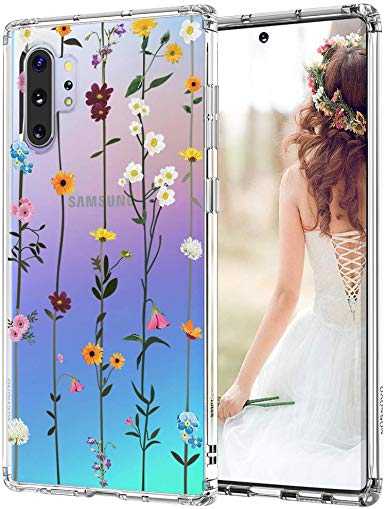 MOSNOVO Case for Galaxy Note 10 Plus/Galaxy Note 10 Plus 5G, Shockproof TPU Bumper Slim Clear Wildflower Cases with Floral Design for Samsung Galaxy Note 10 Plu 5G Phone Case Cover