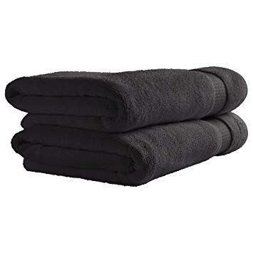 Rivet HygroCotton Cotton Bath Towels, Set of 2, Graphite