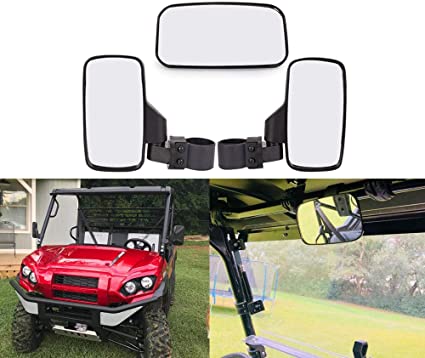 UTV Rearview Side Mirror And Center Mirror Set 1.75" 2" Bar Compatible with Polaris RZR Ranger (Rear And Side View Mirror)