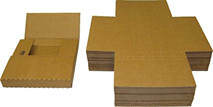 7" 45RPM Vinyl Record Shipping Mailers - Adjustable Multi-Depth Kraft Brown - Holds 1 to 12 7" Vinyl Records #07BC01VD  (Qty: 25)