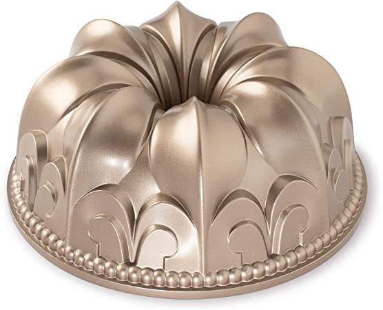 Nordic Ware Fleur De Lis Cast Aluminum Bundt Pan, 10 Cup, Toffee