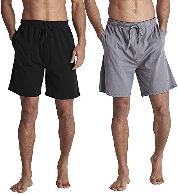 HOFISH Men's Comfy Pajama Sleeping Shorts Bottom Lounging Shorts 100% Cotton Sleapwear
