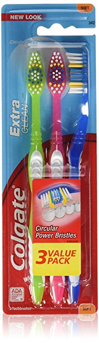 Colgate Extra Clean Full Head Toothbrush, Soft - 3 Count