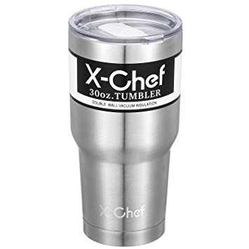 30 oz Tumbler, X Chef Stainless Steel Double Wall Insulated Tumbler Travel Mug